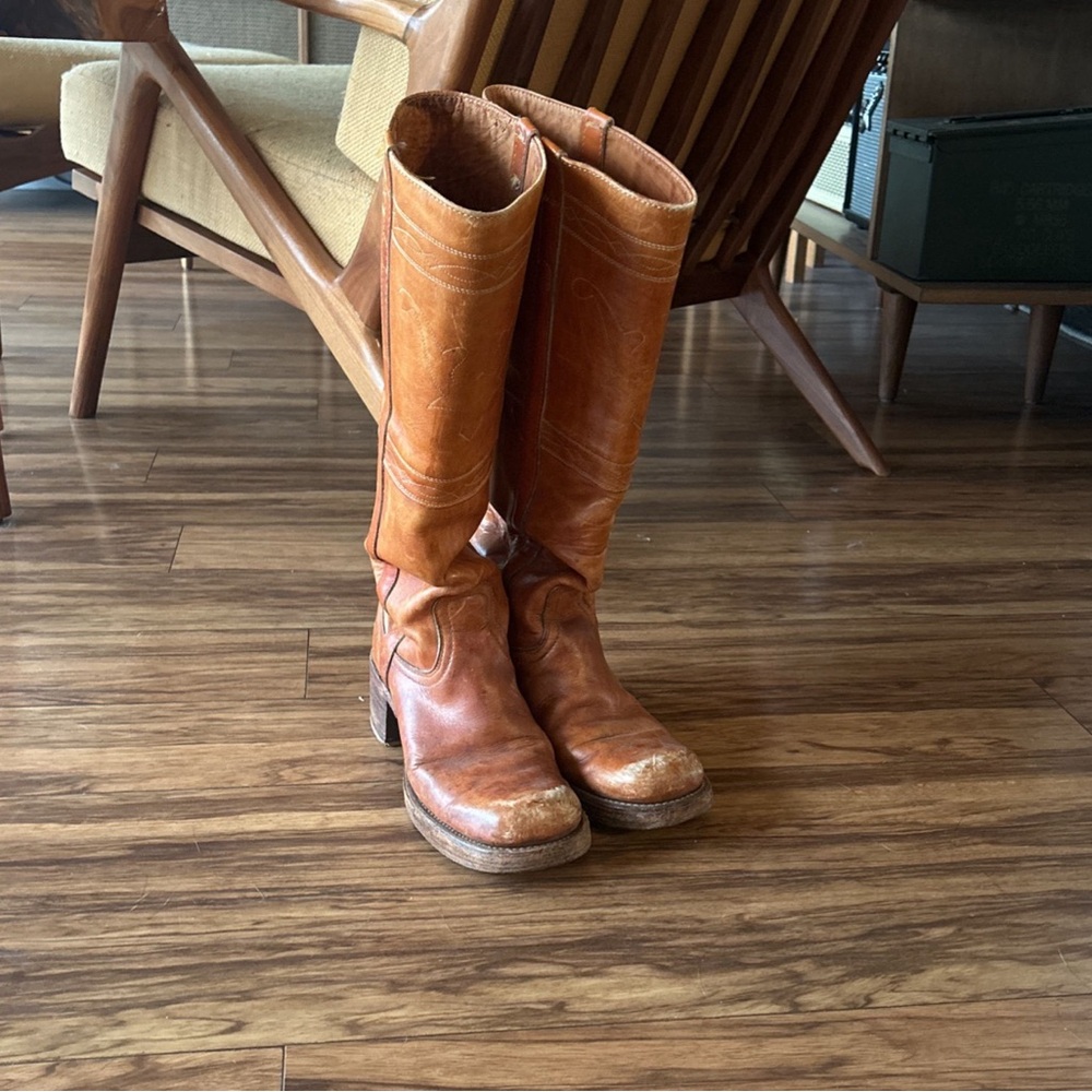 Vintage 70s Black Label Frye Campus Boots